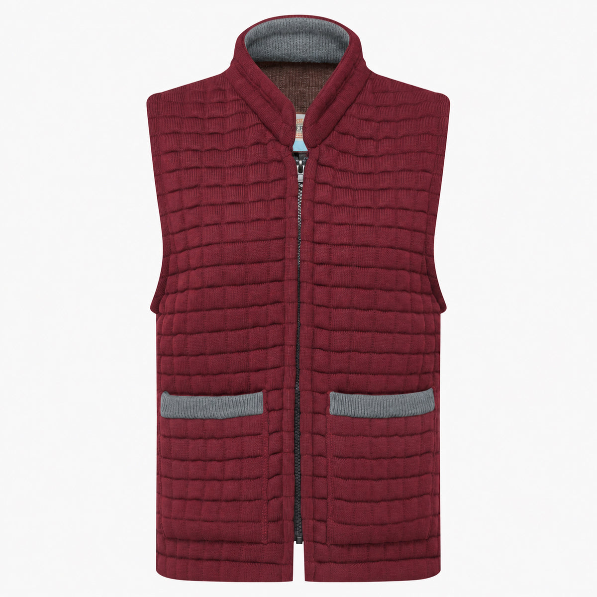 Thermatex Ladies Gilet in Burgundy with Grey trim #Trim colour_Grey