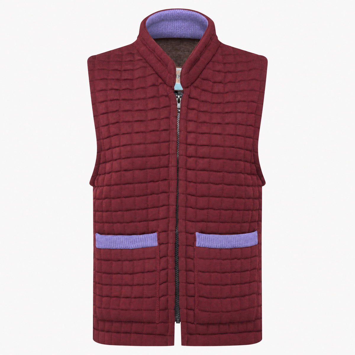 Thermatex Ladies Gilet in Burgundy with Lavender trim #Trim colour_Lavender