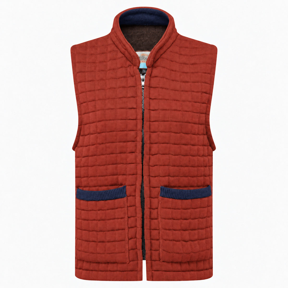 Thermatex Ladies Gilet in Cinnamon with Navy trim #Trim colour_Navy