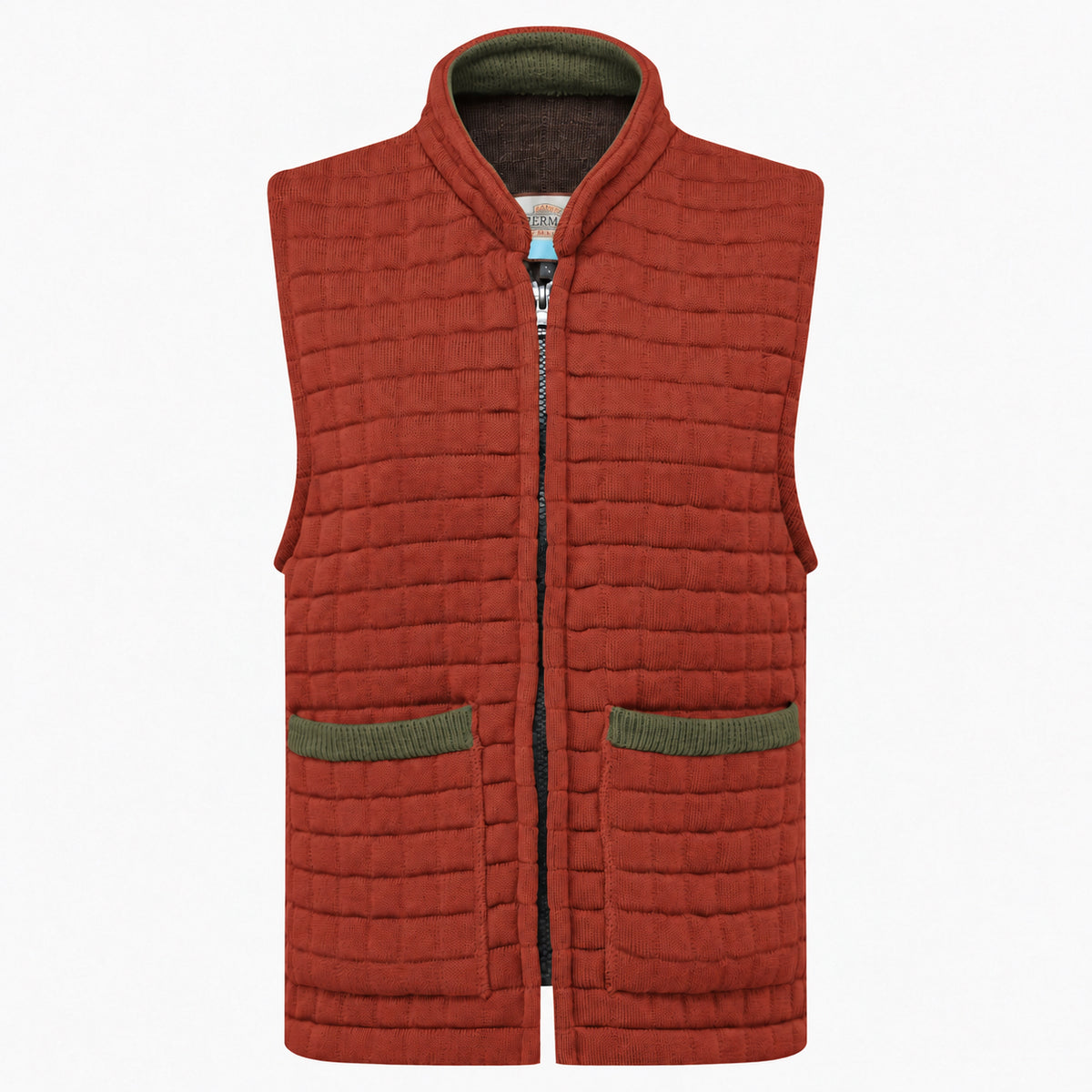Thermatex Ladies Gilet in Cinnamon with Olive trim #Trim colour_Olive