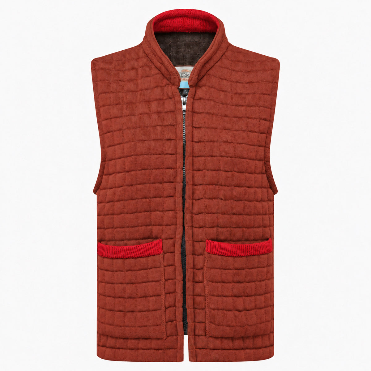 Thermatex Ladies Gilet in Cinnamon with Red trim #Trim colour_Red