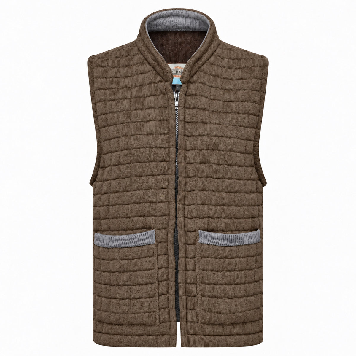 Thermatex Ladies Gilet in Coffee with Grey trim #Trim colour_Grey