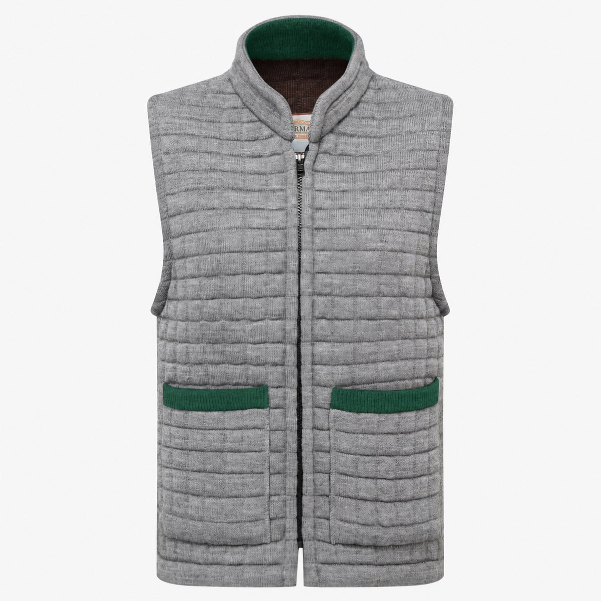 Thermatex Ladies Gilet in Grey with Bottle trim #Trim colour_Bottle