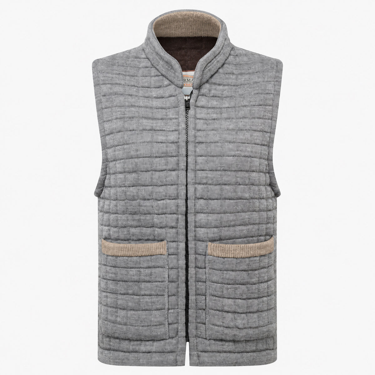 Thermatex Ladies Gilet in Grey with Mouse trim #Trim colour_Mouse