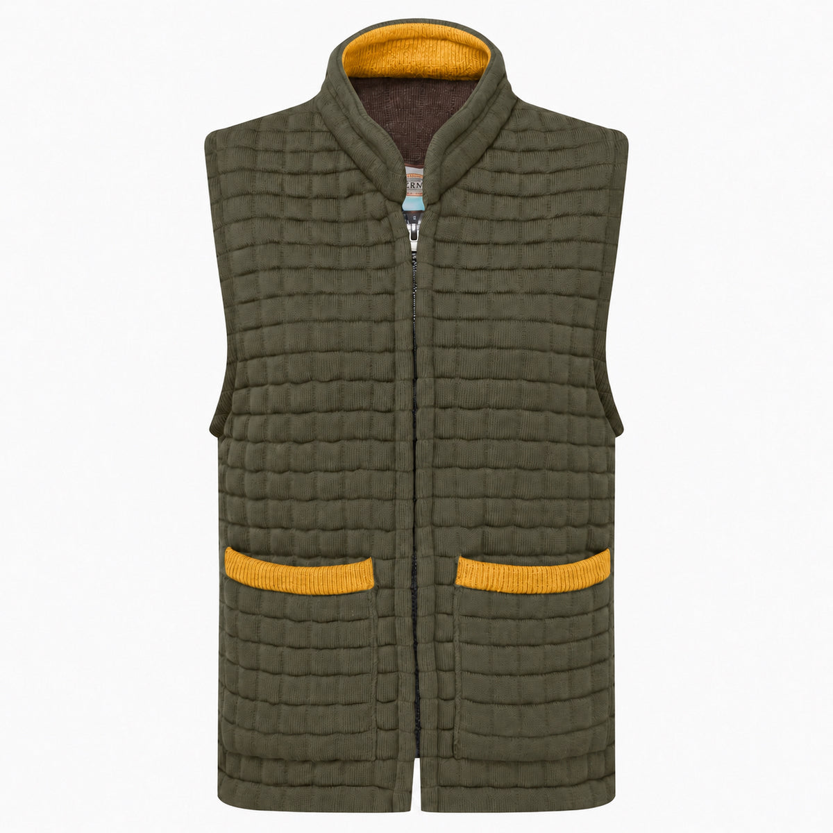 Thermatex Ladies Gilet in Khaki with Gold trim #Trim colour_Gold