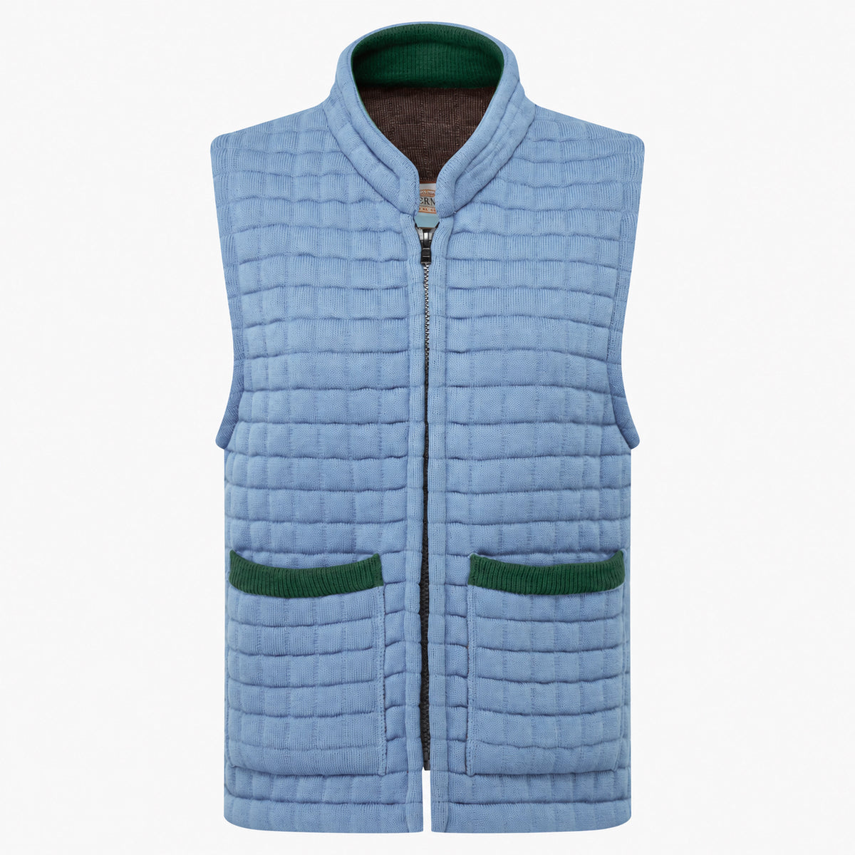 Thermatex Ladies Gilet in Mediterranean Blue with Bottle trim #Trim colour_Bottle