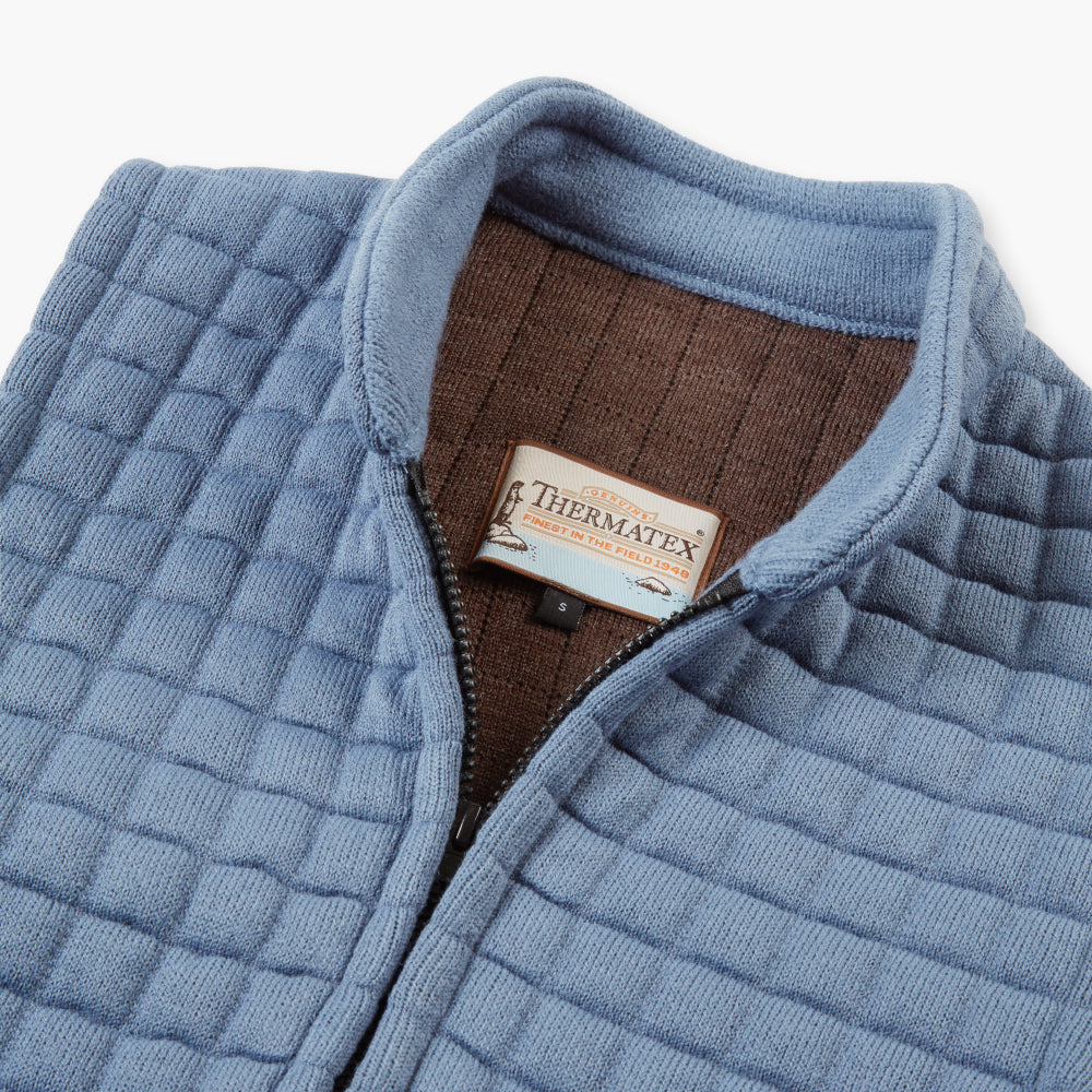 Thermatex Ladies Gilet in Duck Egg, close-up of label