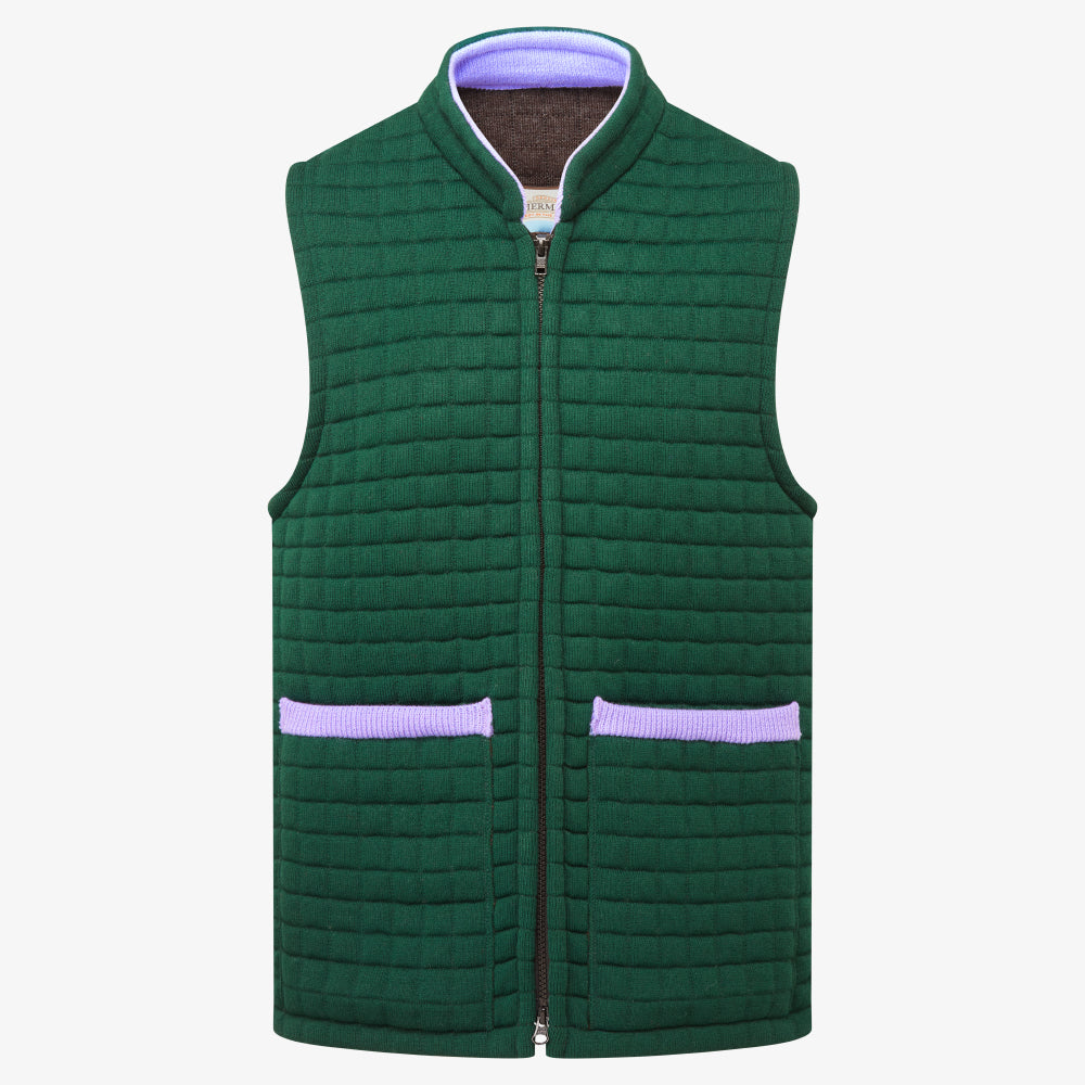 Thermatex Unisex Gilet in Bottle & Lavender, front view