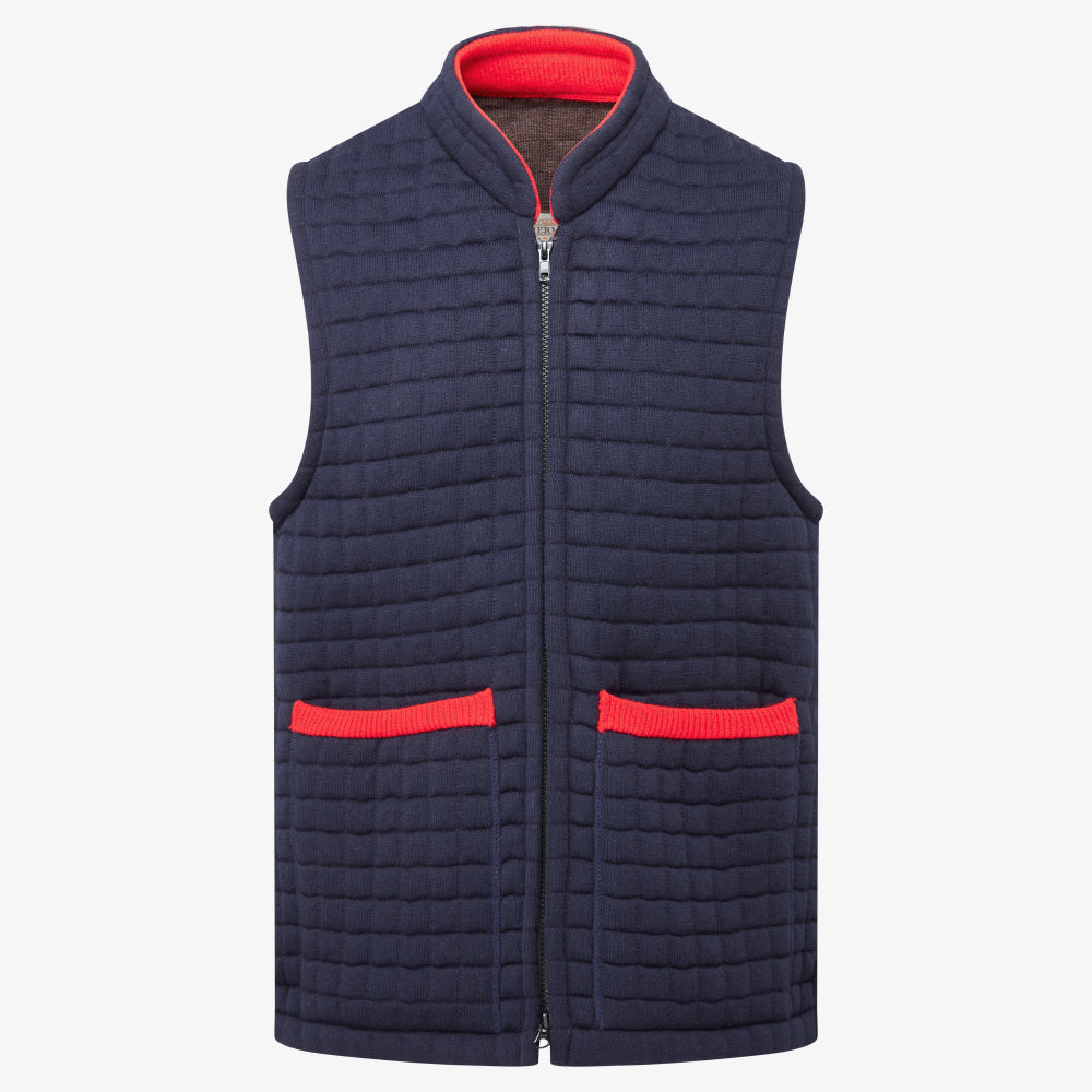 Thermatex Unisex Gilet in Navy & Red, front view