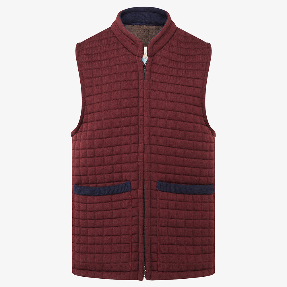 Thermatex Unisex Gilet in Burgundy and Navy #Trim colour_Navy