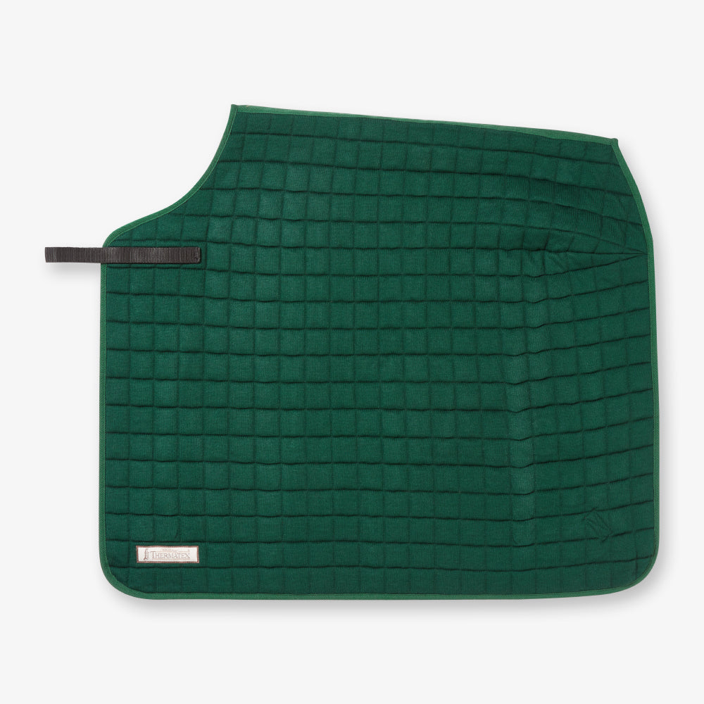 Thermatex Quarter Rug in Bottle Green, side view