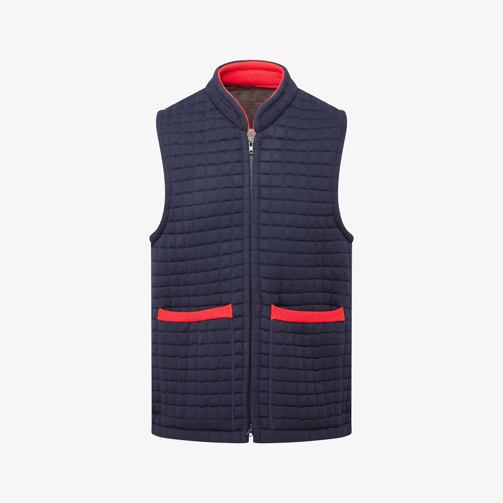 Thermatex Child's Gilet in Navy with Red Trim
