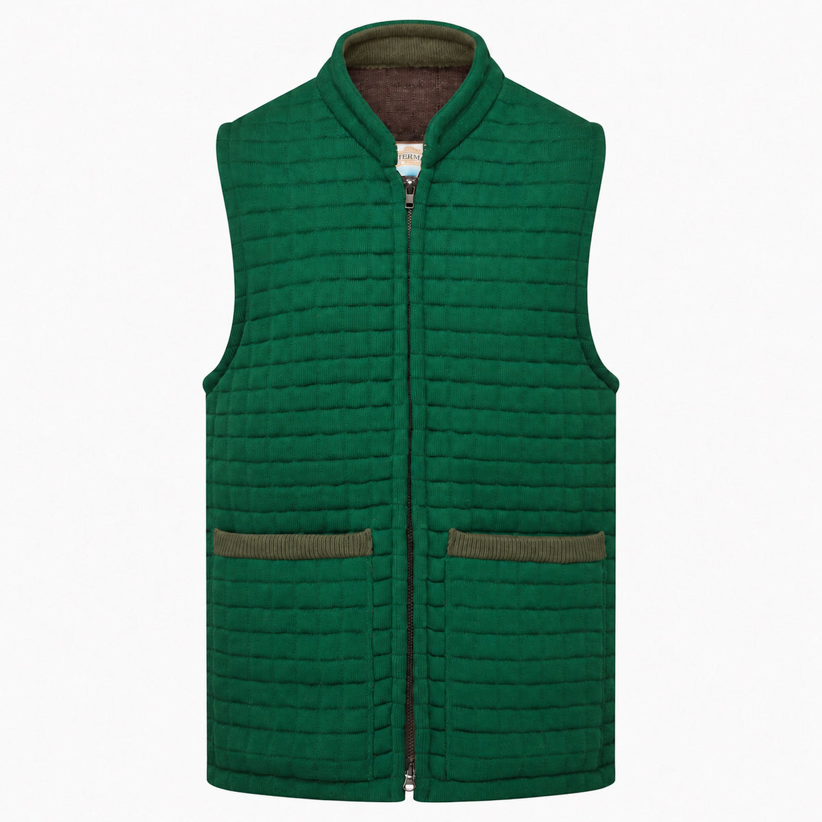 Thermatex Unisex Gilet in Bottle with Khaki trim #Trim colour_Khaki