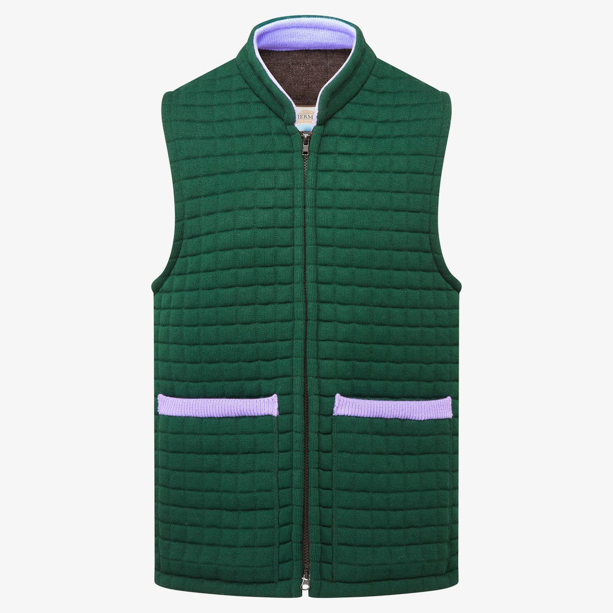 Thermatex Unisex Gilet in Bottle with Lavender trim #Trim colour_Lavender