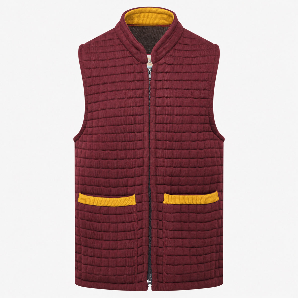 Thermatex Unisex Gilet in Burgundy with Gold trim #Trim colour_Gold
