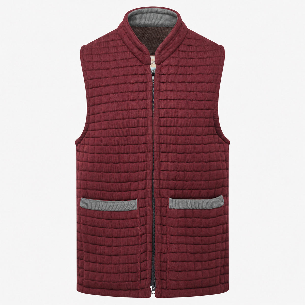 Thermatex Unisex Gilet in Burgundy with Grey trim #Trim colour_Grey