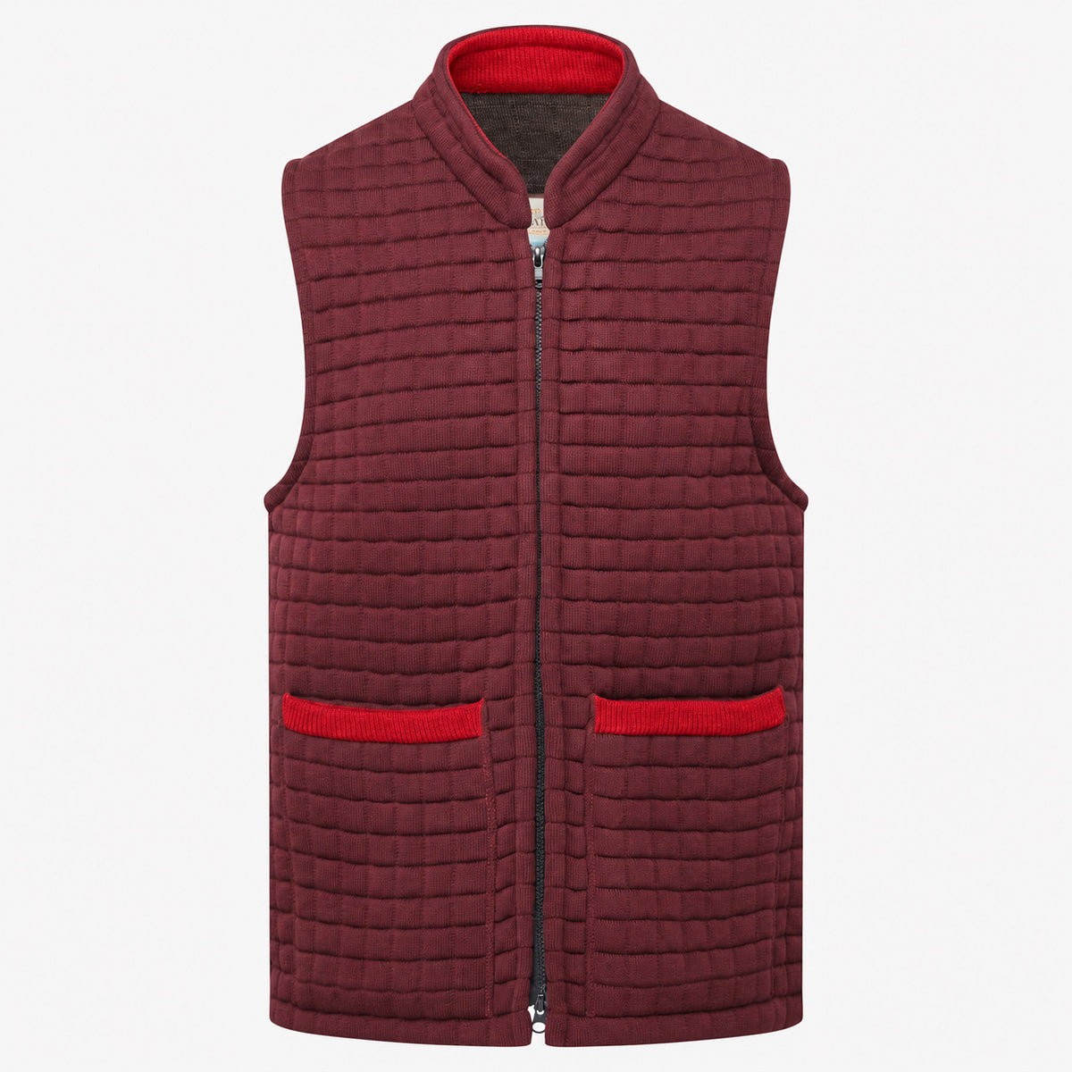 Thermatex Unisex Gilet in Burgundy with Red trim #Trim colour_Red