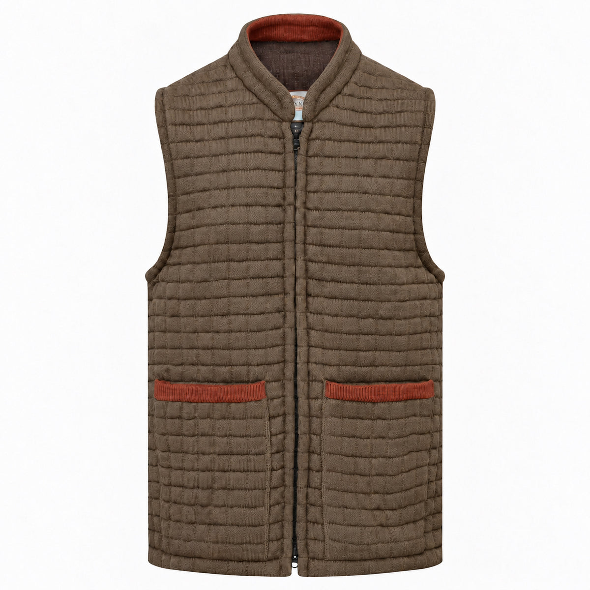 Thermatex Unisex Gilet in Coffee with Cinnamon trim #Trim colour_Cinnamon
