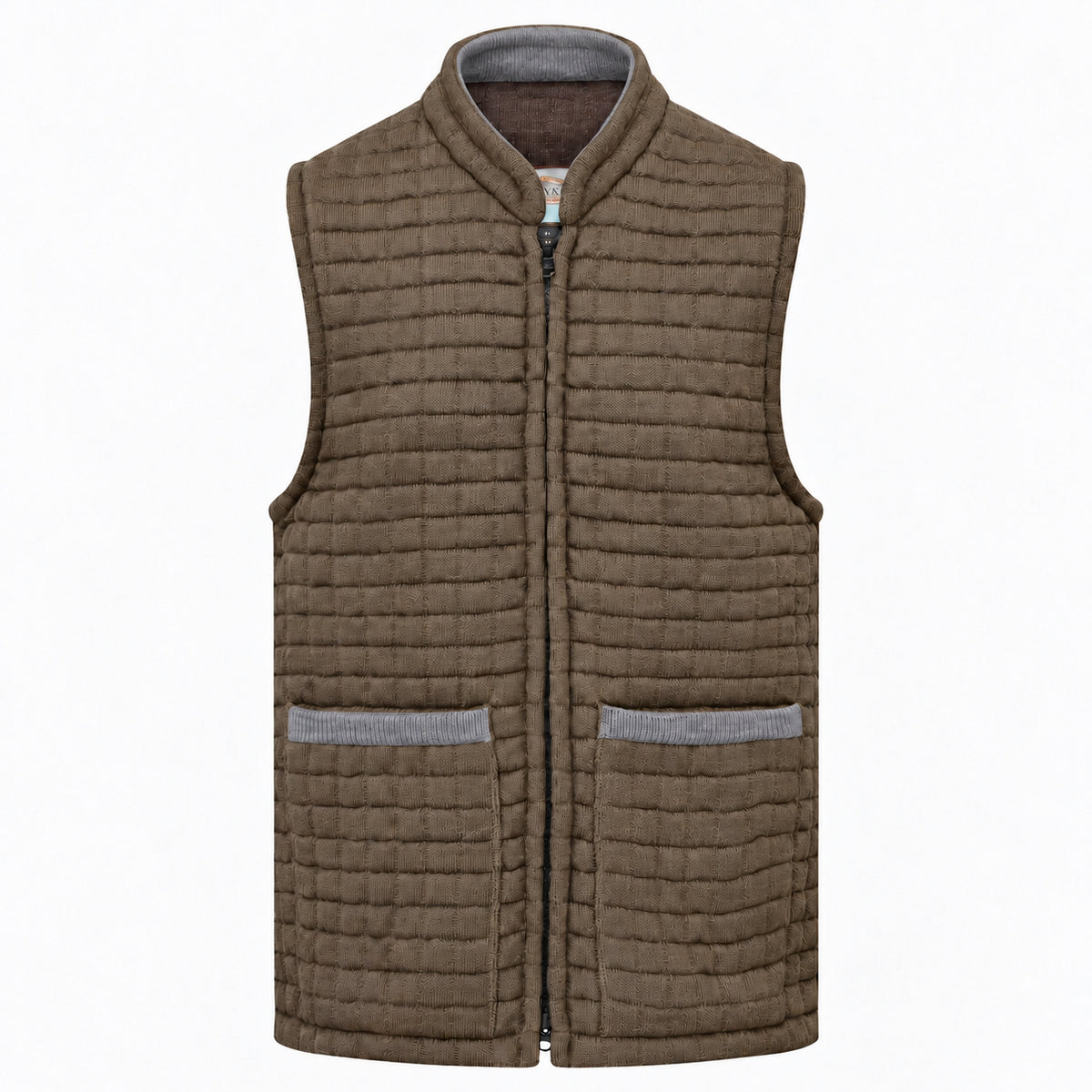 Thermatex Unisex Gilet in Coffee with Grey trim #Trim colour_Grey