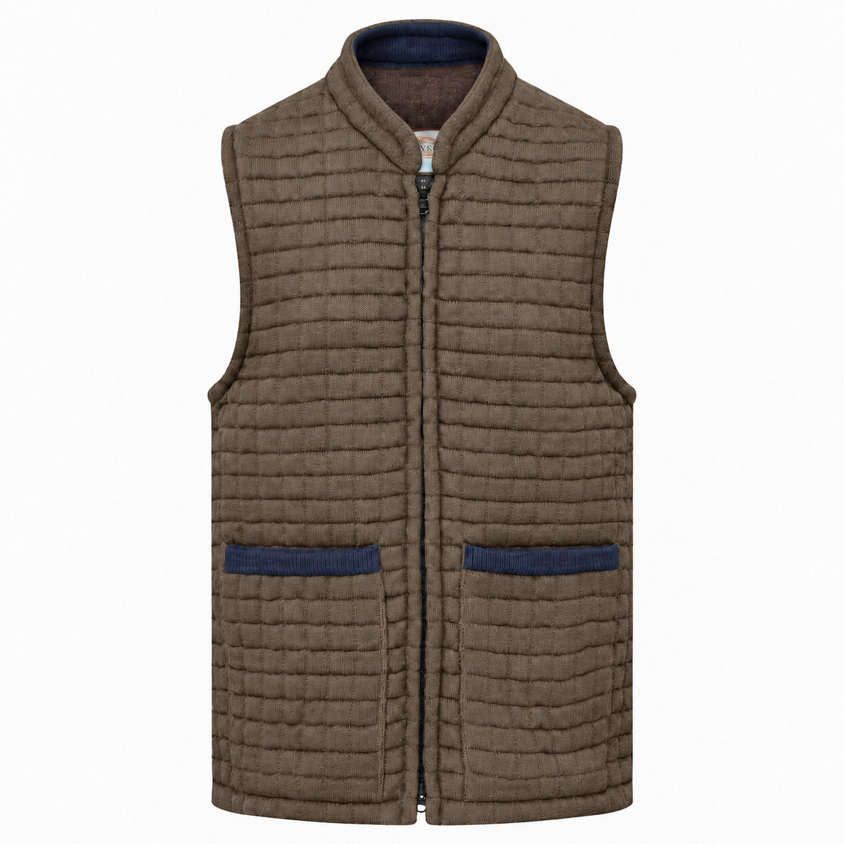 Thermatex Unisex Gilet in Coffee with Navy trim #Trim colour_Navy