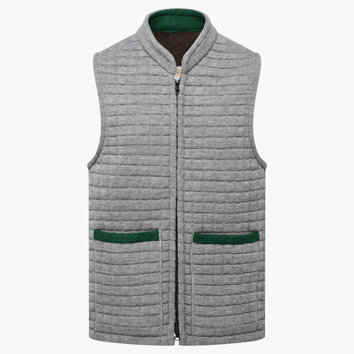 Thermatex Unisex Gilet in Grey with Bottle trim #Trim colour_Bottle
