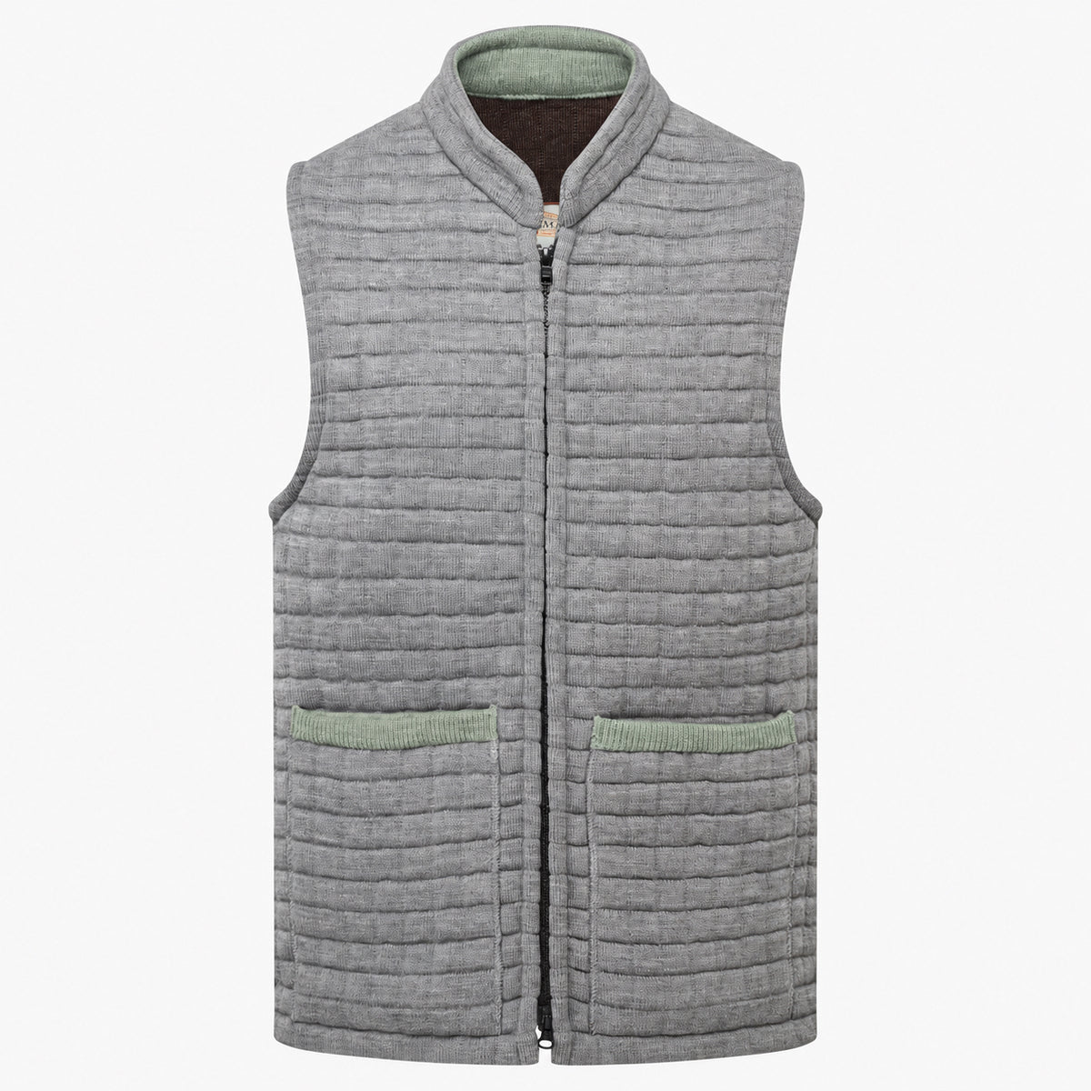 Thermatex Unisex Gilet in Grey with Duck Egg trim #Trim colour_Duck Egg
