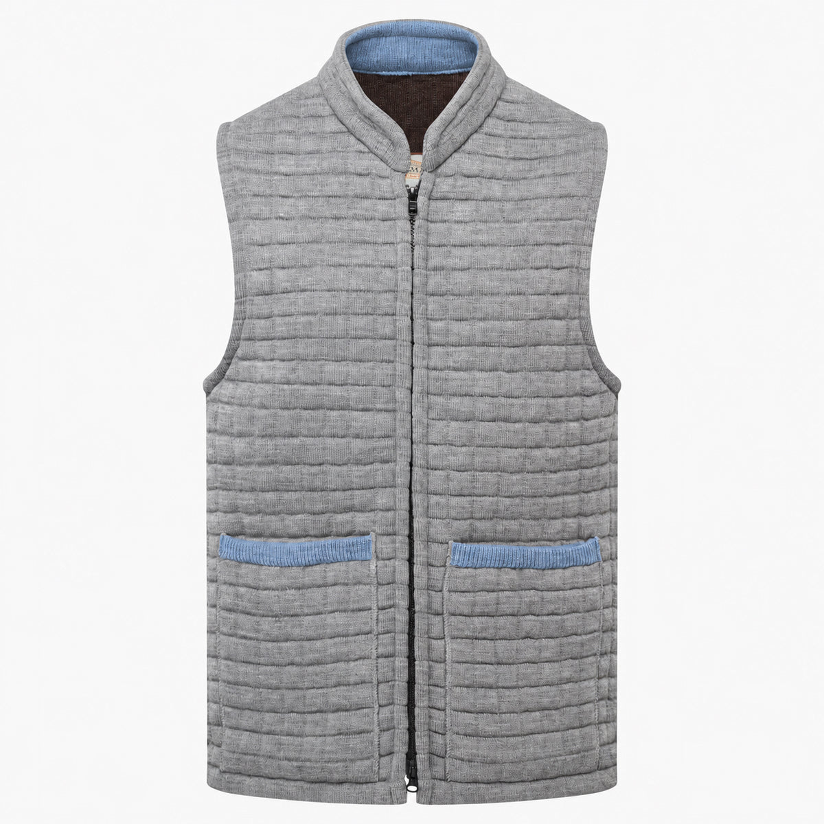Thermatex Unisex Gilet in Grey with Mediterranean trim #Trim colour_Mediterranean