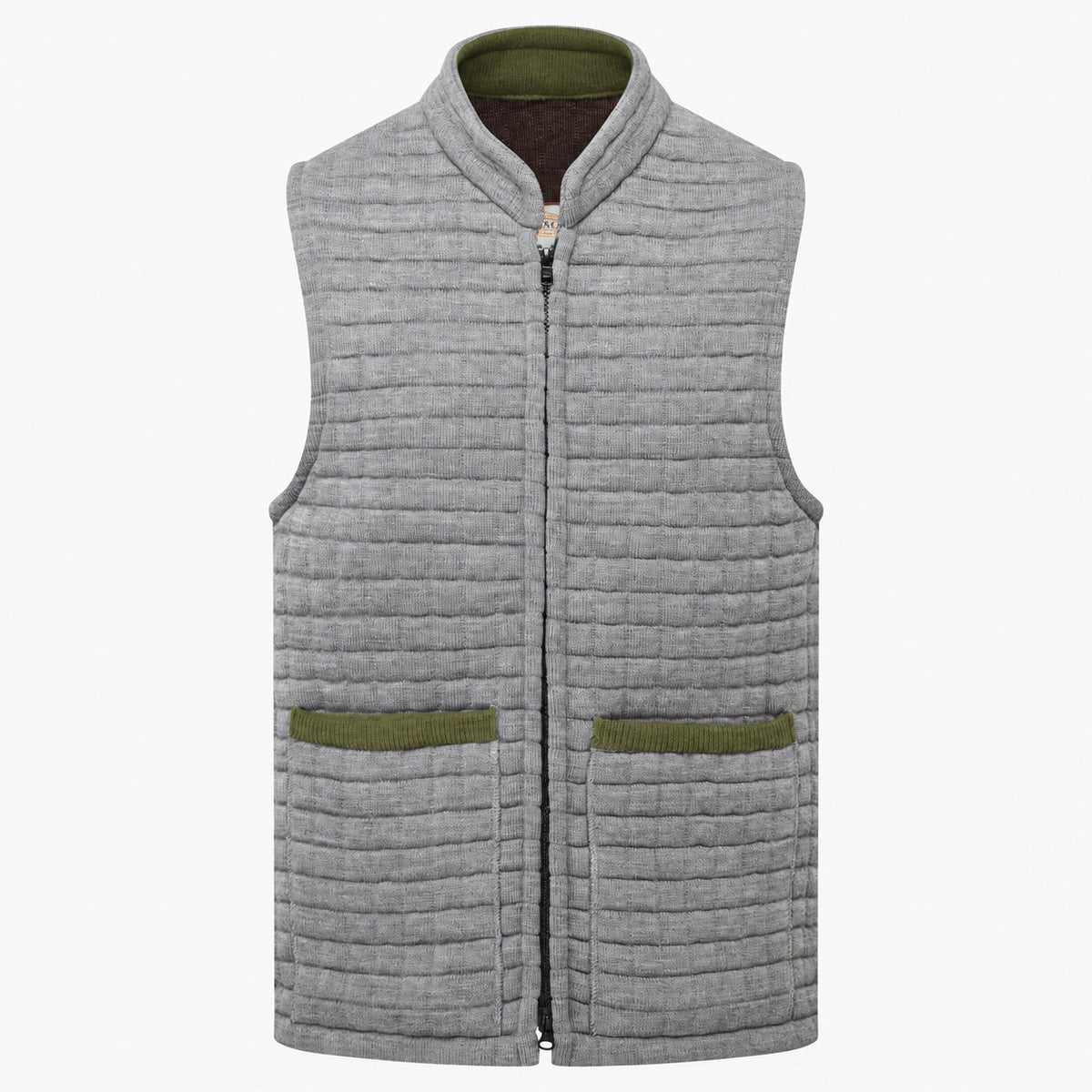 Thermatex Unisex Gilet in Grey with Olive trim #Trim colour_Olive