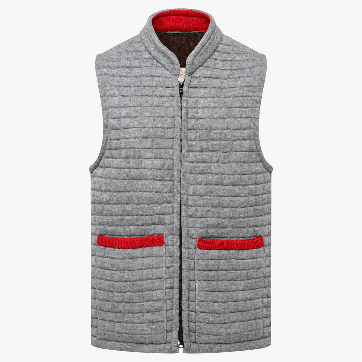 Thermatex Unisex Gilet in Grey with Red trim #Trim colour_Red