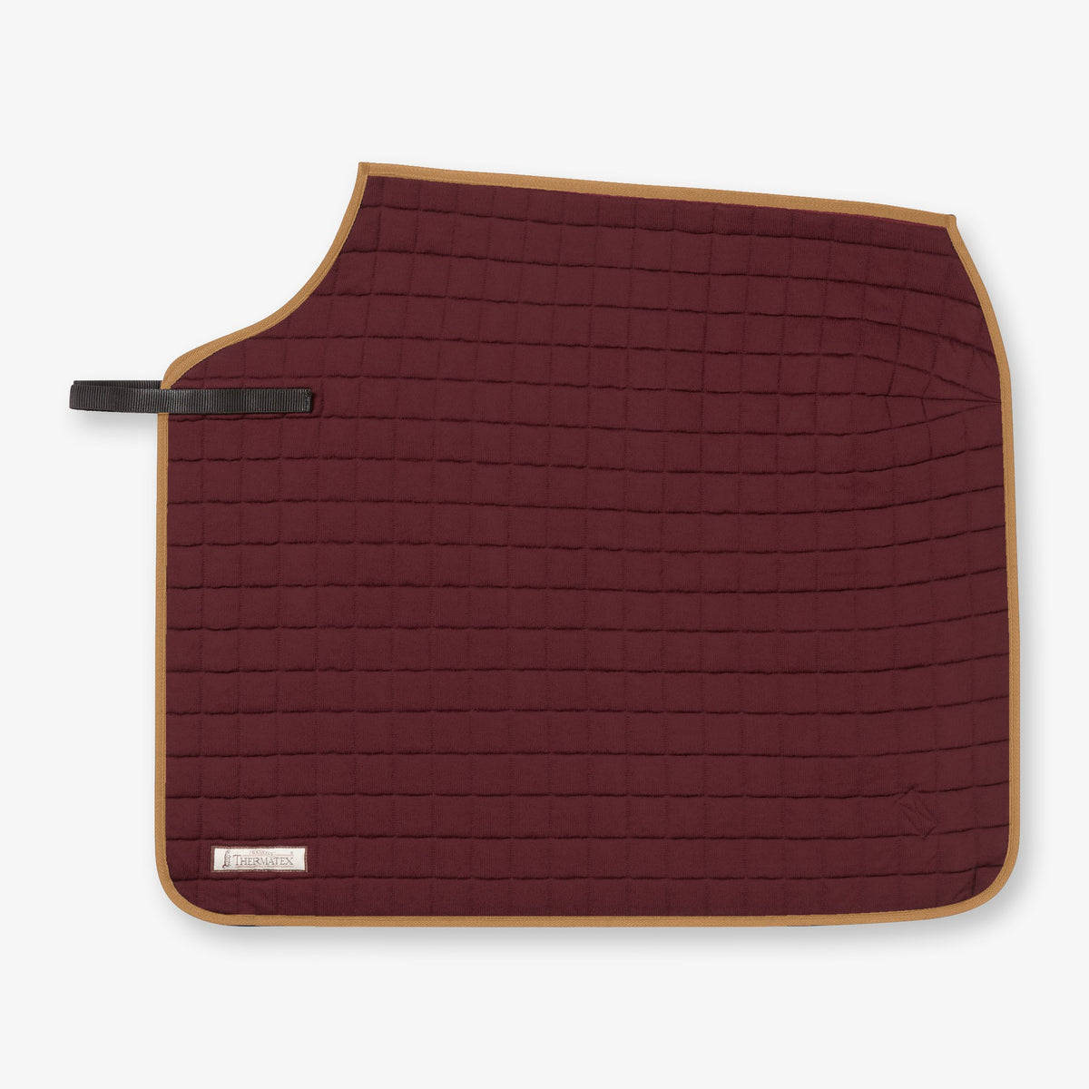 Thermatex Quarter Rug in Burgundy with Beige binding #Trim colour_Beige