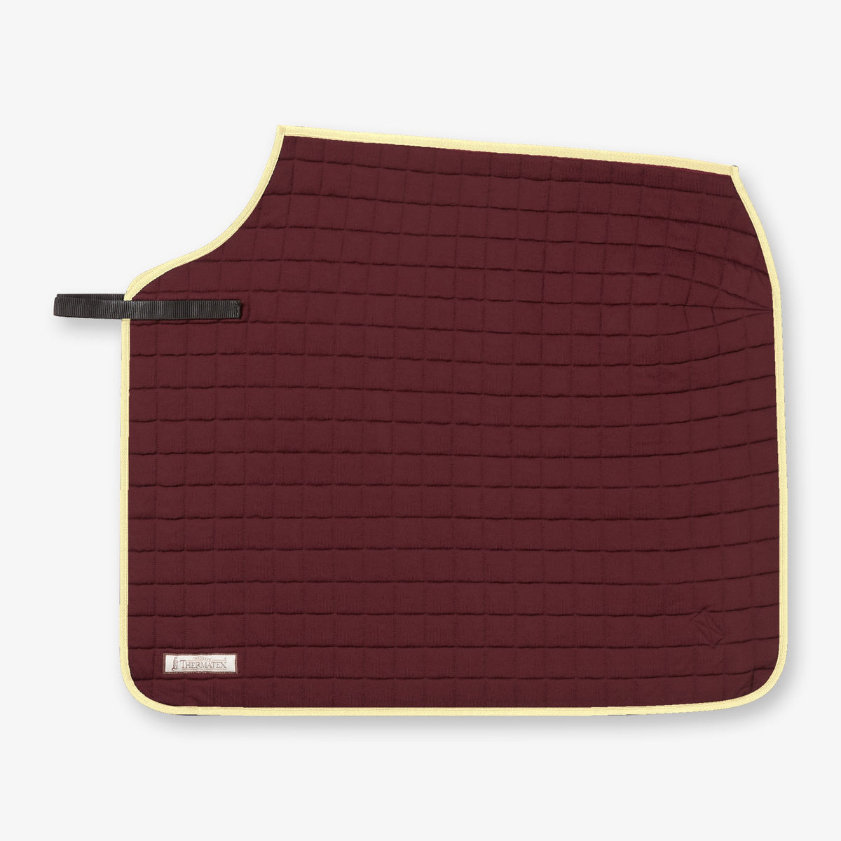Thermatex Quarter Rug in Burgundy with Cream binding #Trim colour_Cream