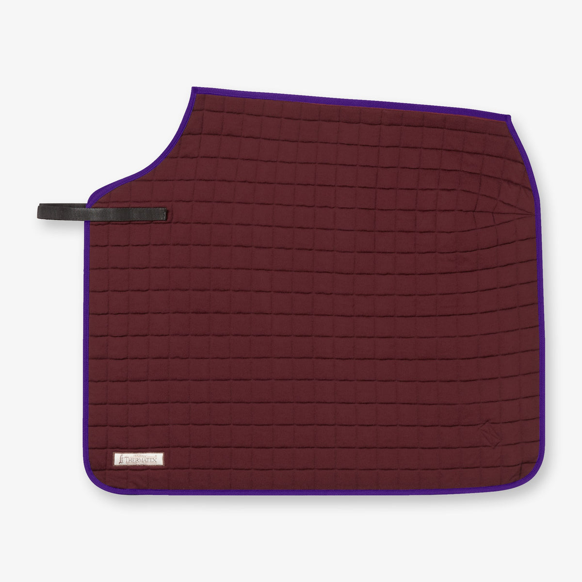 Thermatex Quarter Rug in Burgundy with Purple binding #Trim colour_Purple