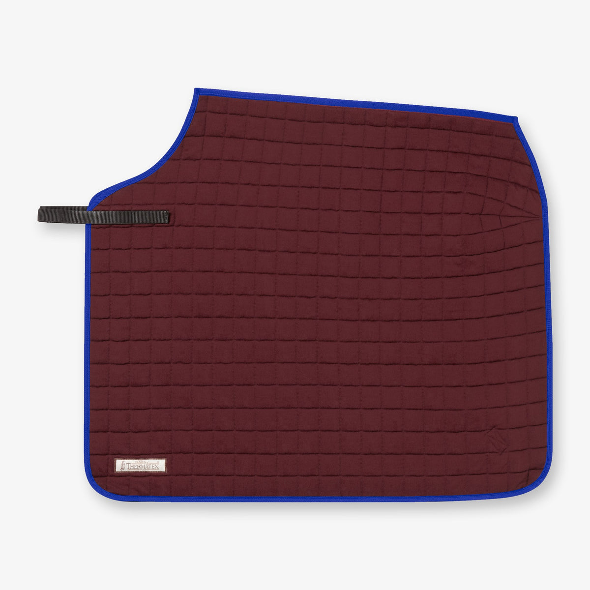 Thermatex Quarter Rug in Burgundy with Royal binding #Trim colour_Royal